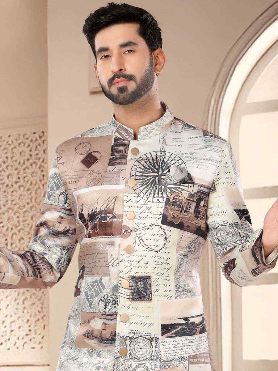 Multi Velvet Woven Festival Wedding Kurta