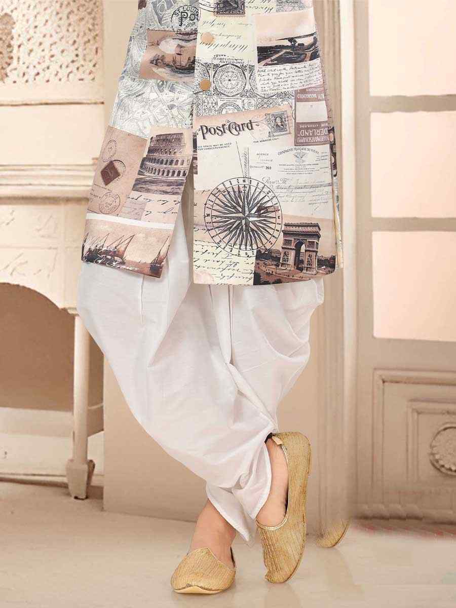 Multi Velvet Woven Festival Wedding Kurta