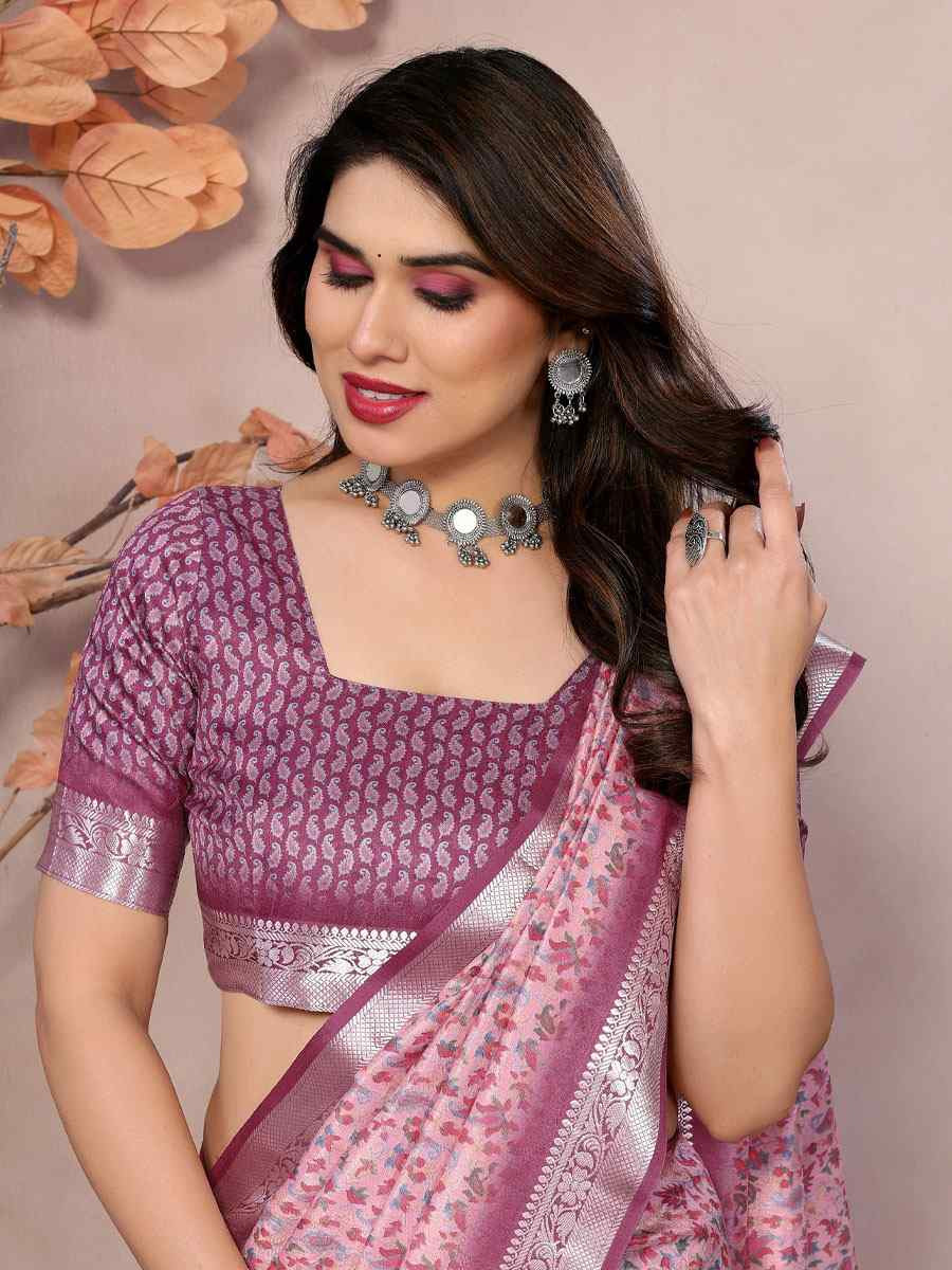 Multi Vichitra Silk Digital Printed Work Festival Wedding Fancy Heavy Border Saree