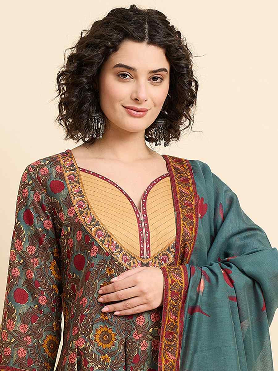 Multi Viscose Printed Festival Casual Ready Pant Salwar Kameez