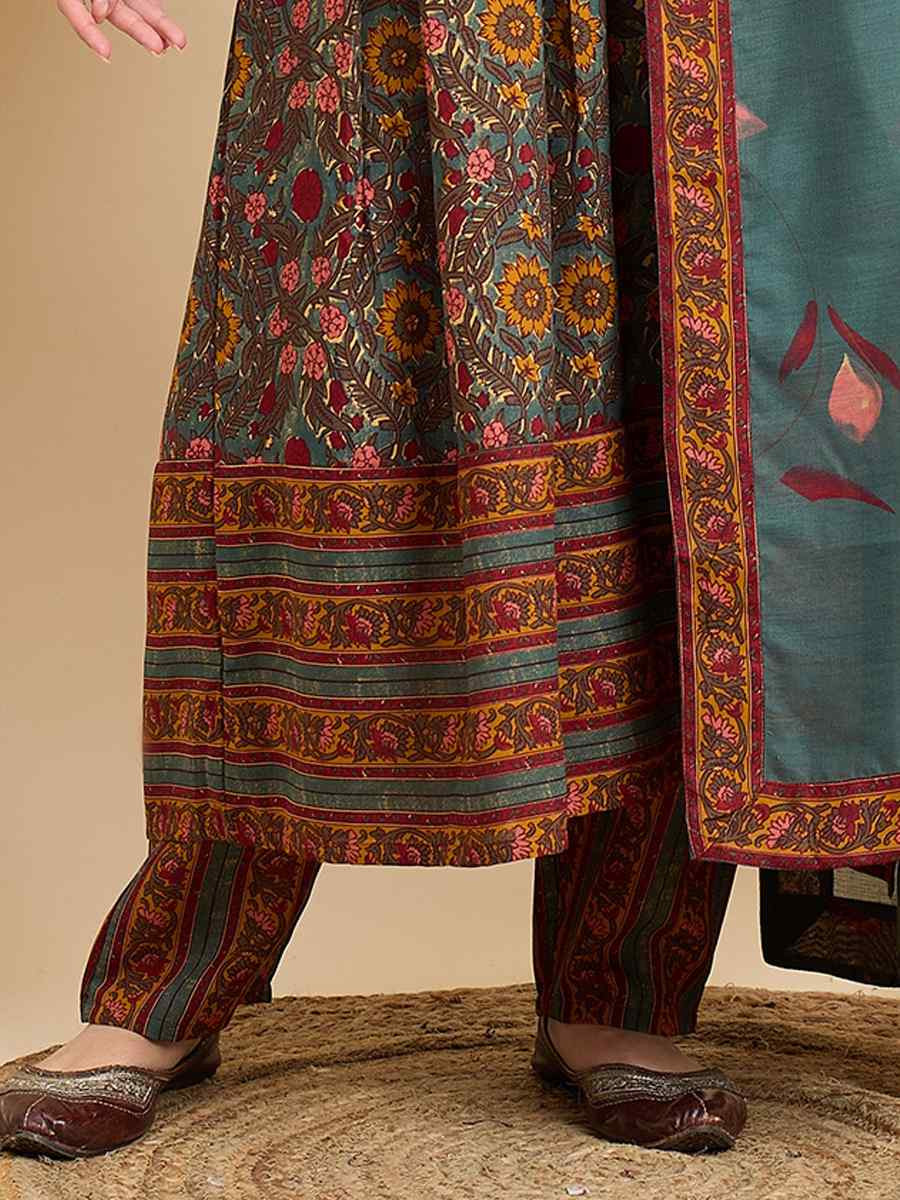 Multi Viscose Printed Festival Casual Ready Pant Salwar Kameez