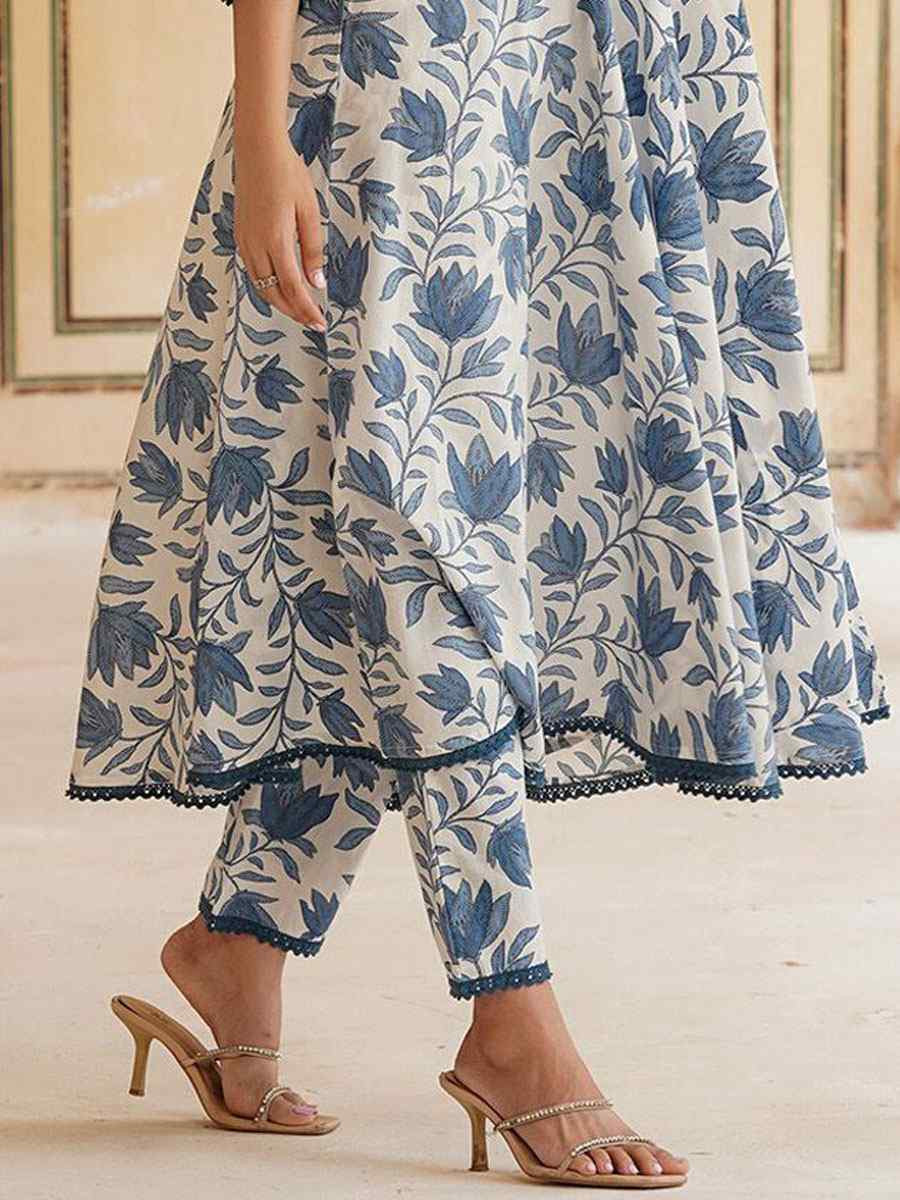 Multi Viscose Printed Party Wedding Festival Casual Ready Anarkali Salwar Kameez