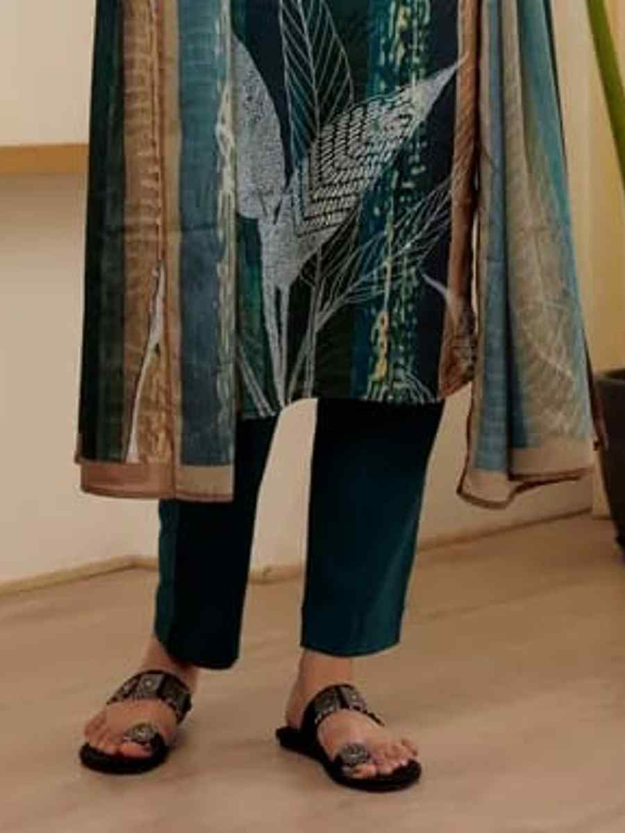 Multi Viscose Rayon Printed Festival Casual Ready Pant Salwar Kameez