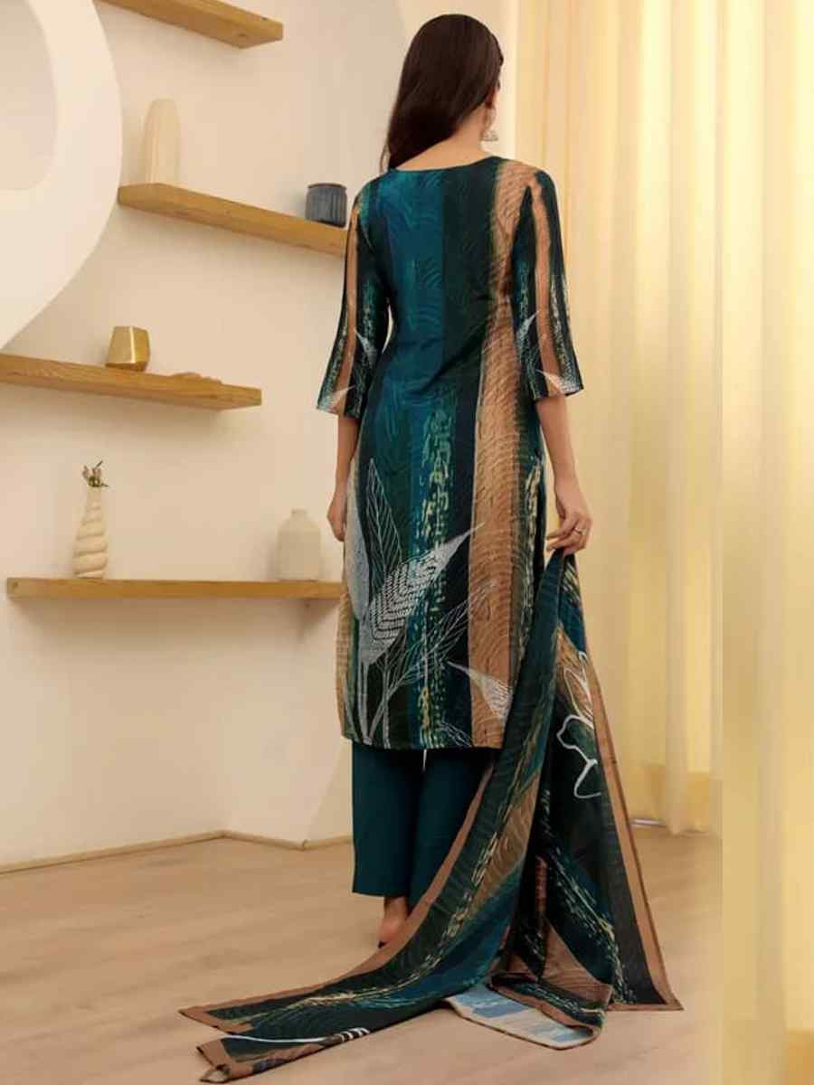 Multi Viscose Rayon Printed Festival Casual Ready Pant Salwar Kameez