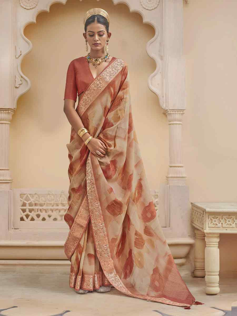 Multi Viscose Silk With Shimmer Handwoven Festival Wedding Fancy Heavy Border Saree