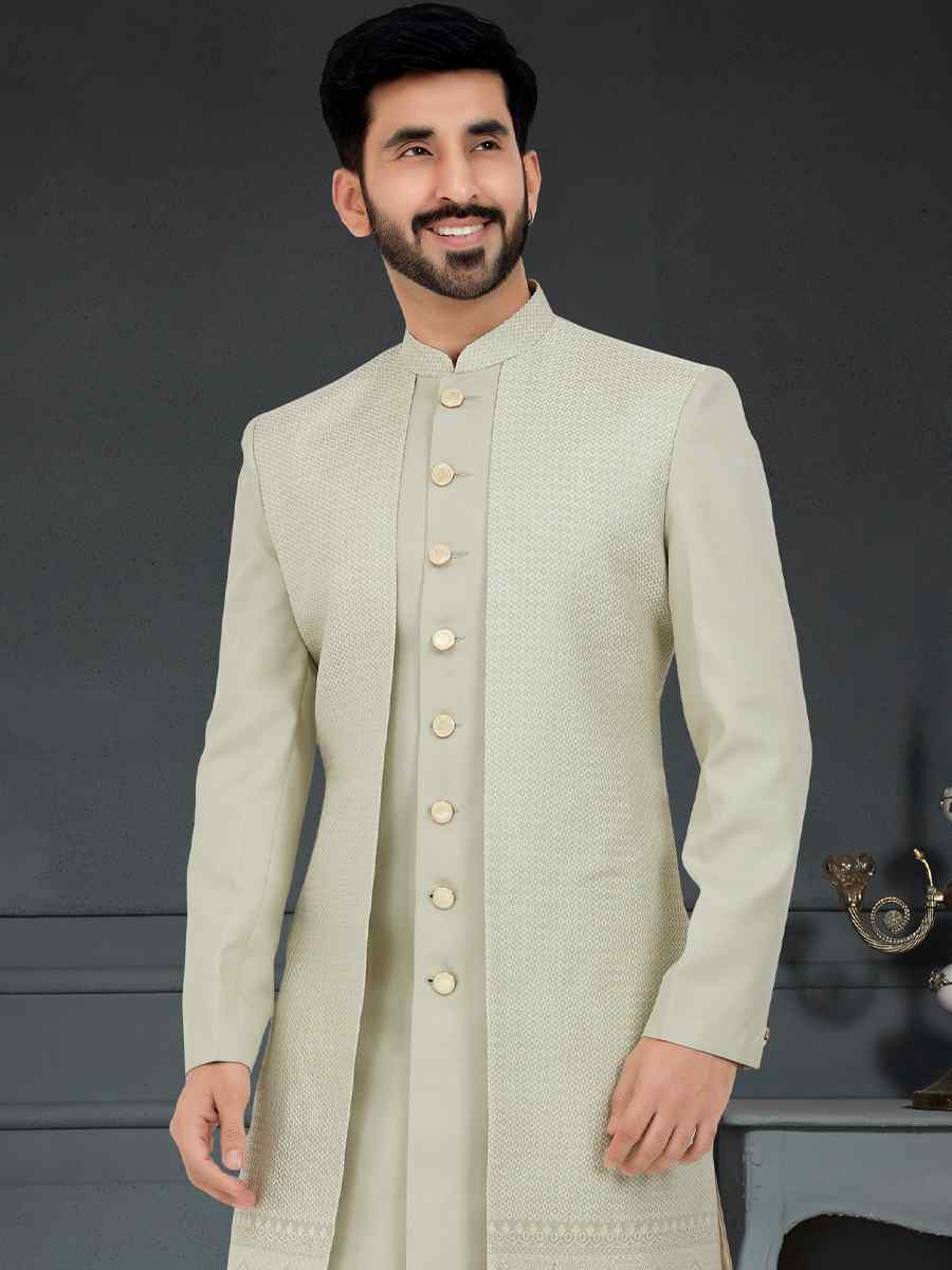 Multi Weaving Jecquard Woven Festival Party Sherwani