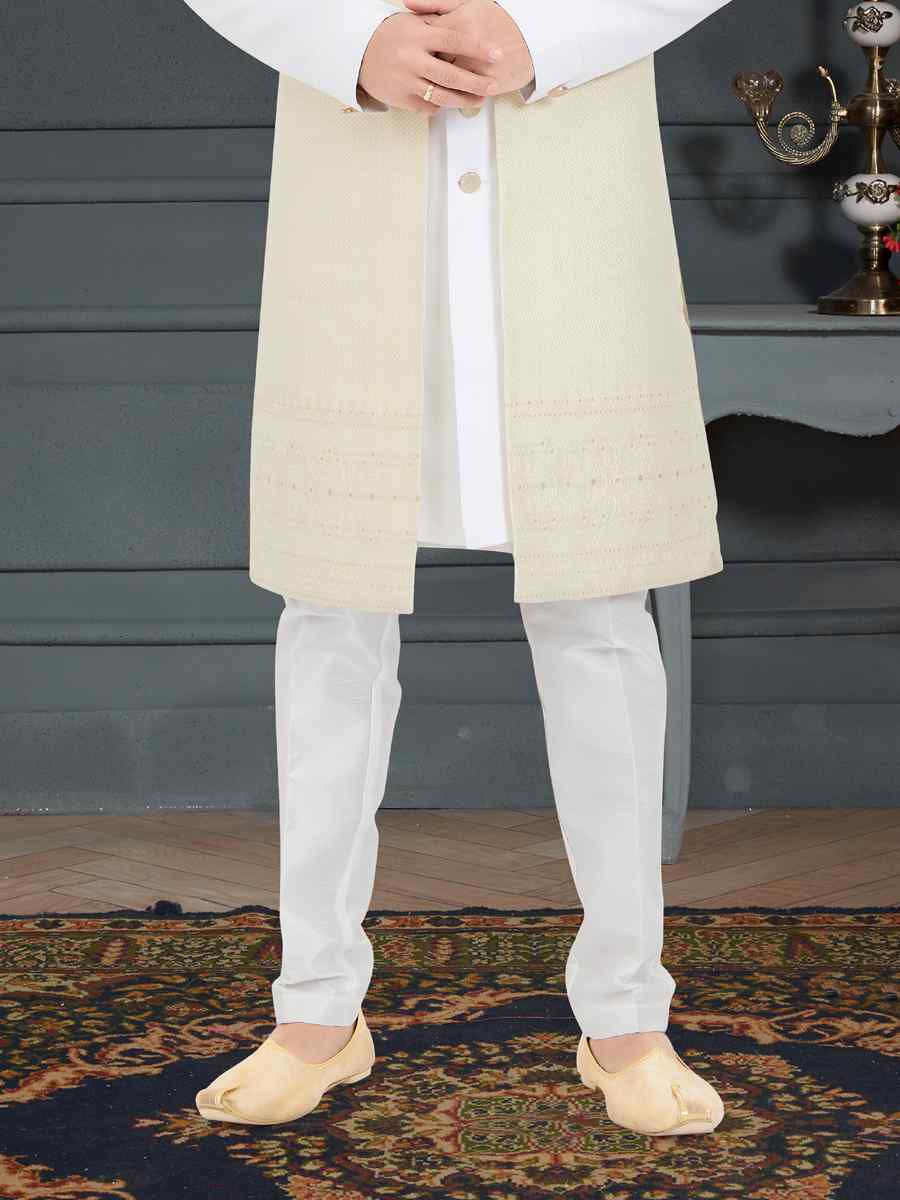 Multi Weaving Jecquard Woven Festival Party Sherwani