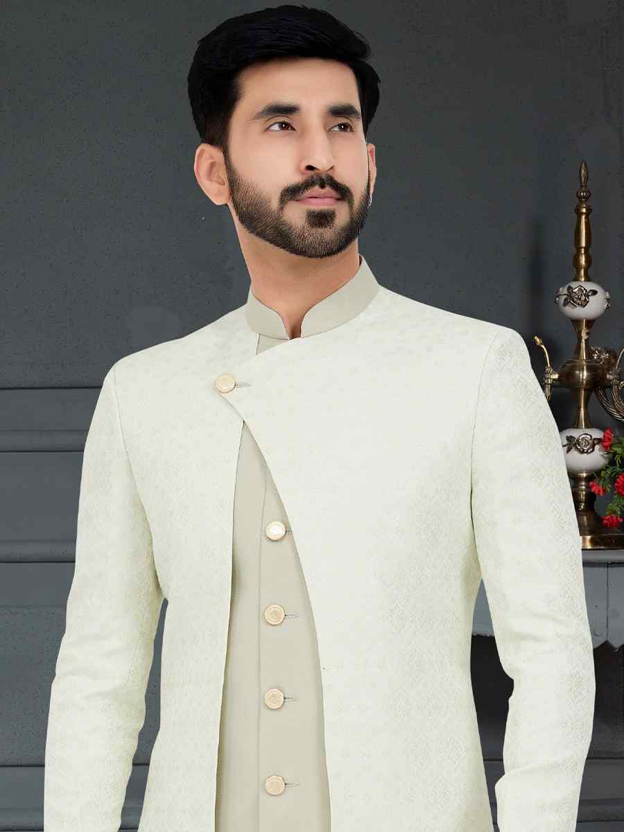 Multi Weaving Jecquard Woven Festival Party Sherwani