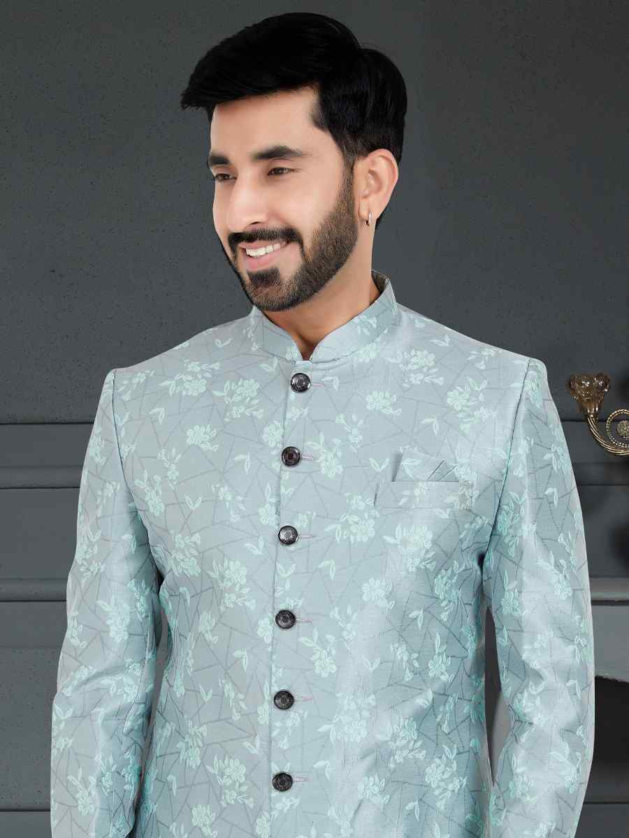 Multi Weaving Jecquard Woven Festival Party Sherwani