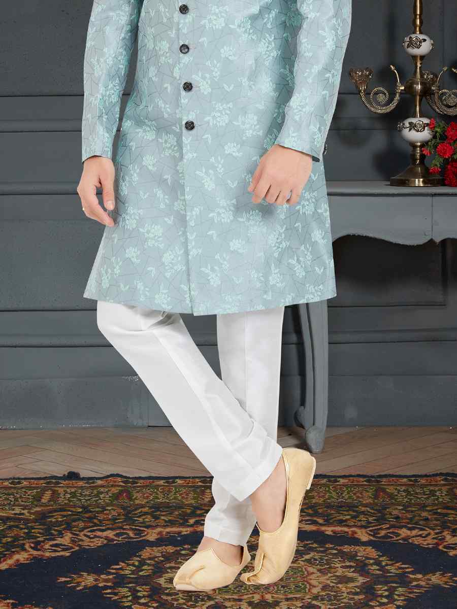 Multi Weaving Jecquard Woven Festival Party Sherwani