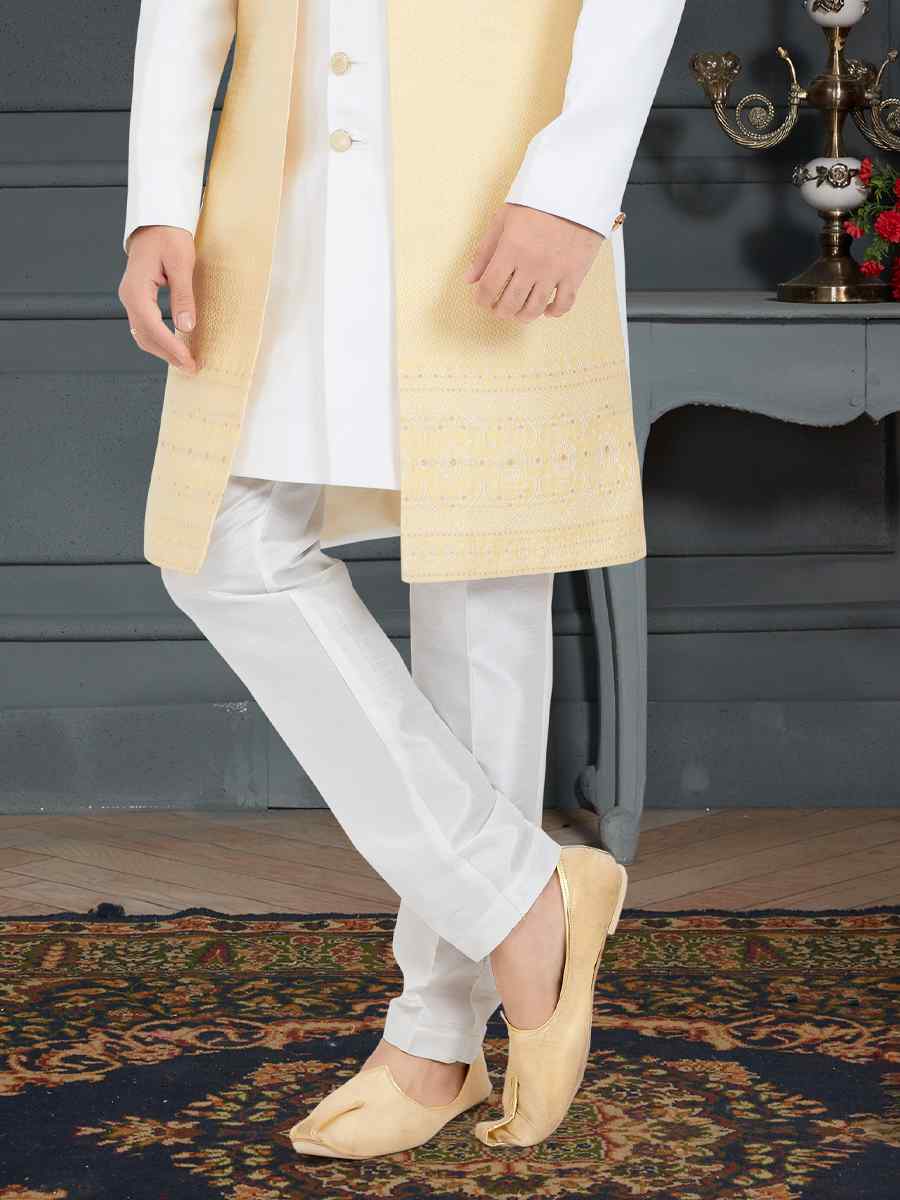 Multi Weaving Jecquard Woven Festival Party Sherwani