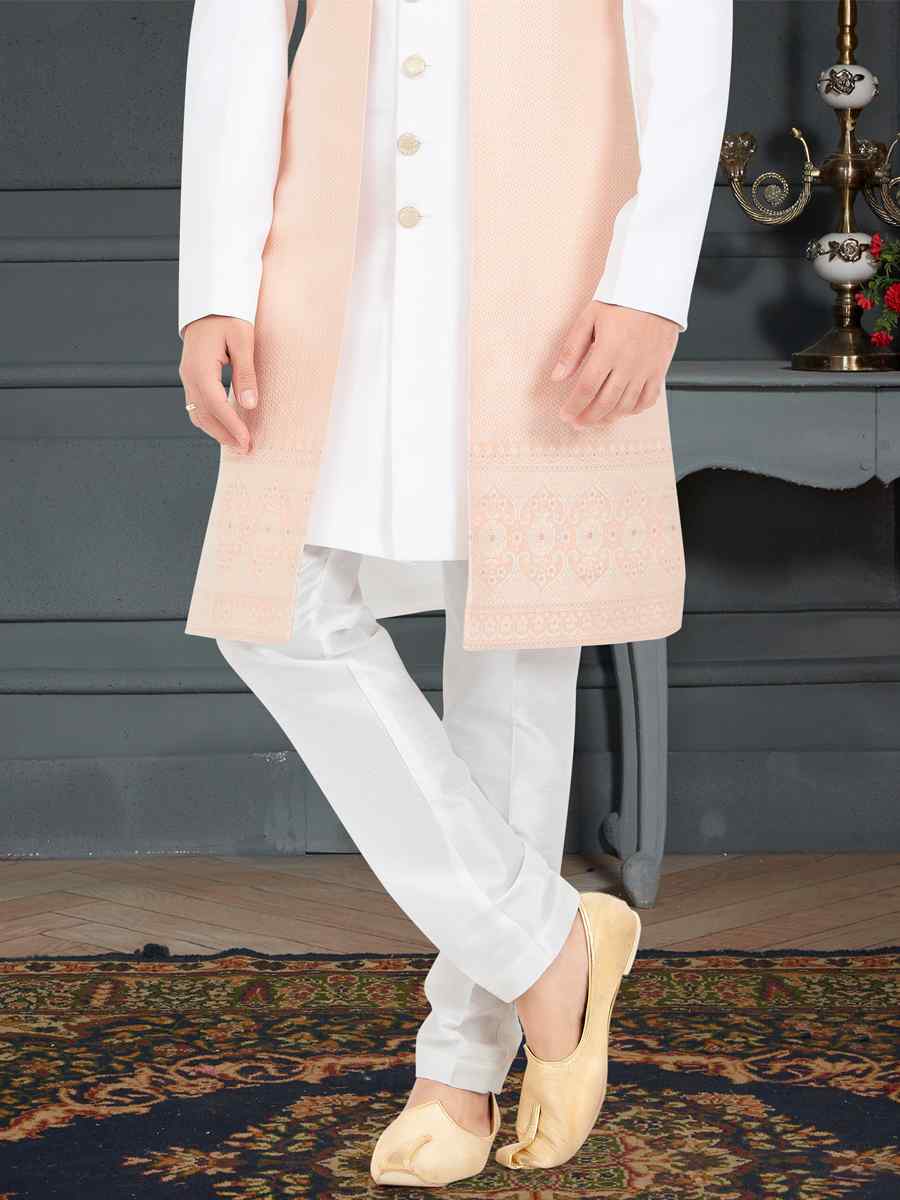 Multi Weaving Jecquard Woven Festival Party Sherwani