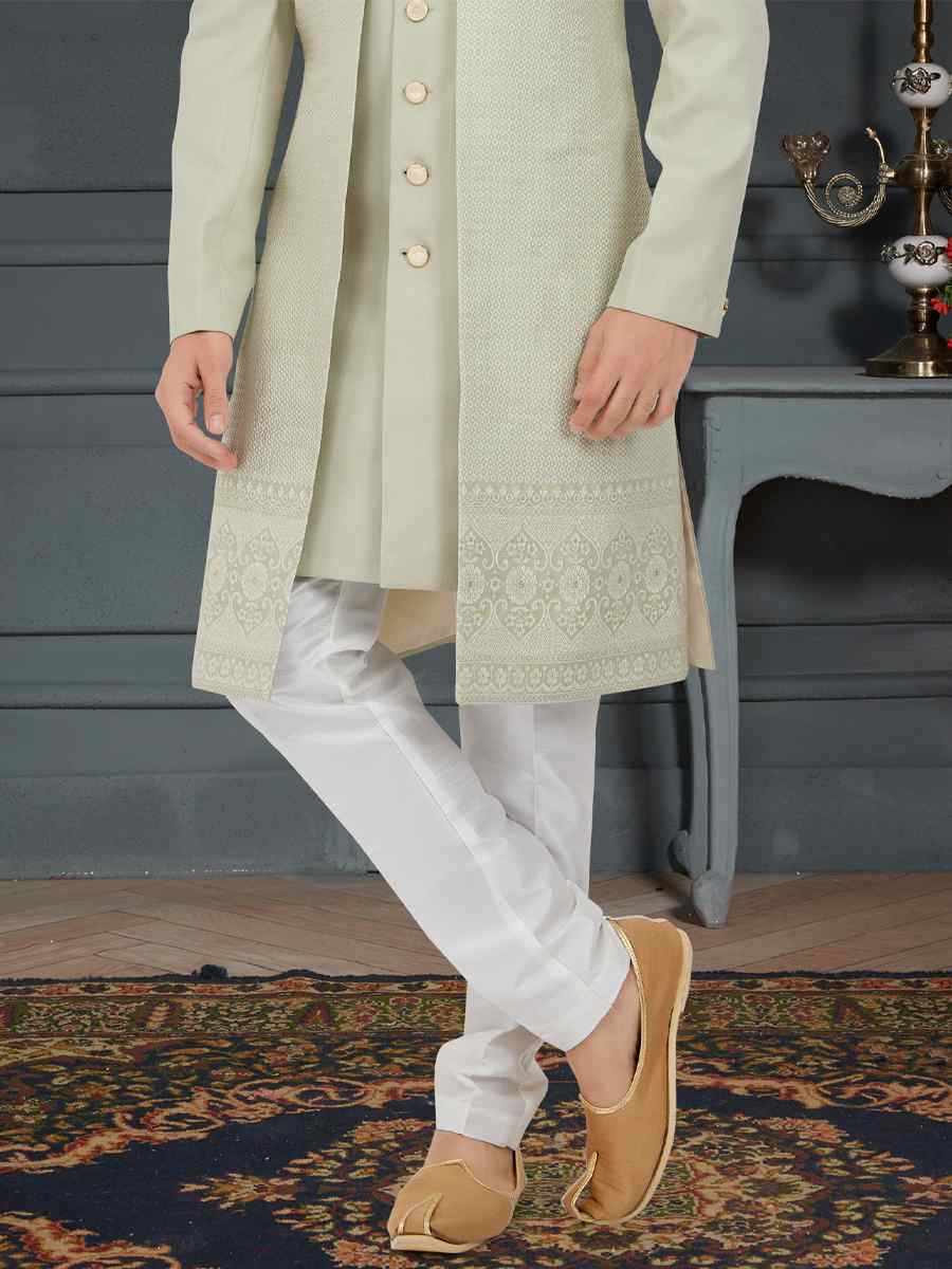 Multi Weaving Jecquard Woven Festival Party Sherwani