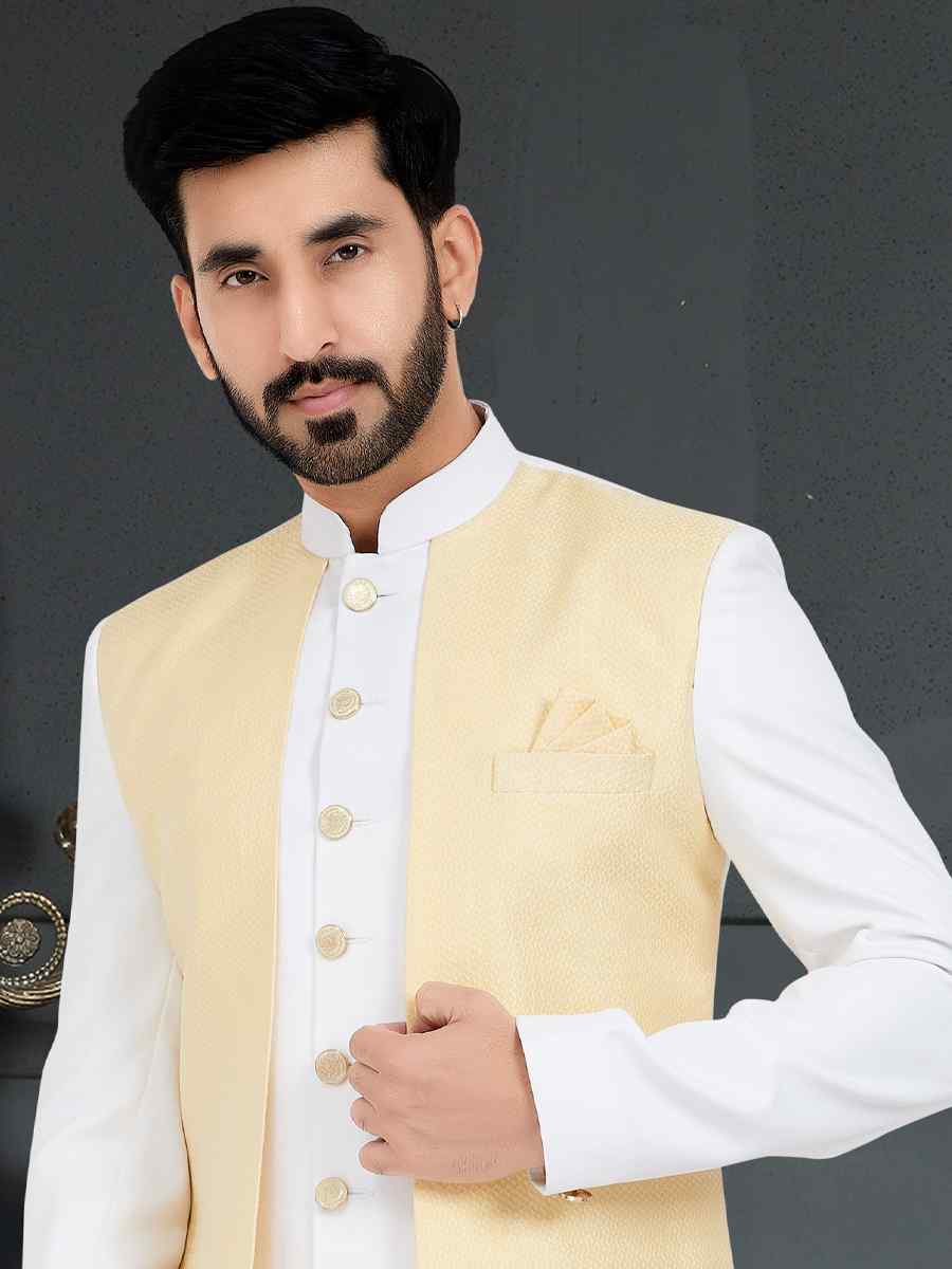 Multi Weaving Jecquard Woven Festival Party Sherwani
