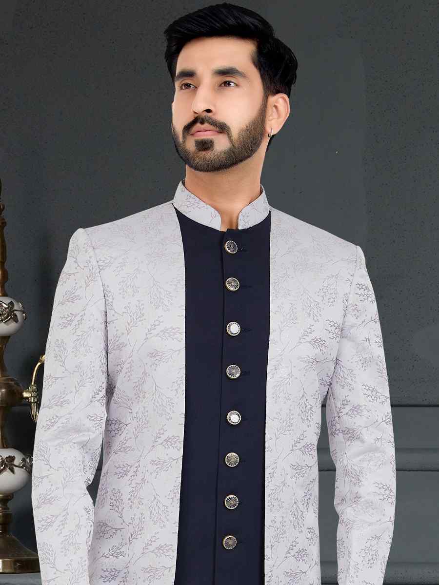 Multi Weaving Jecquard Woven Festival Party Sherwani