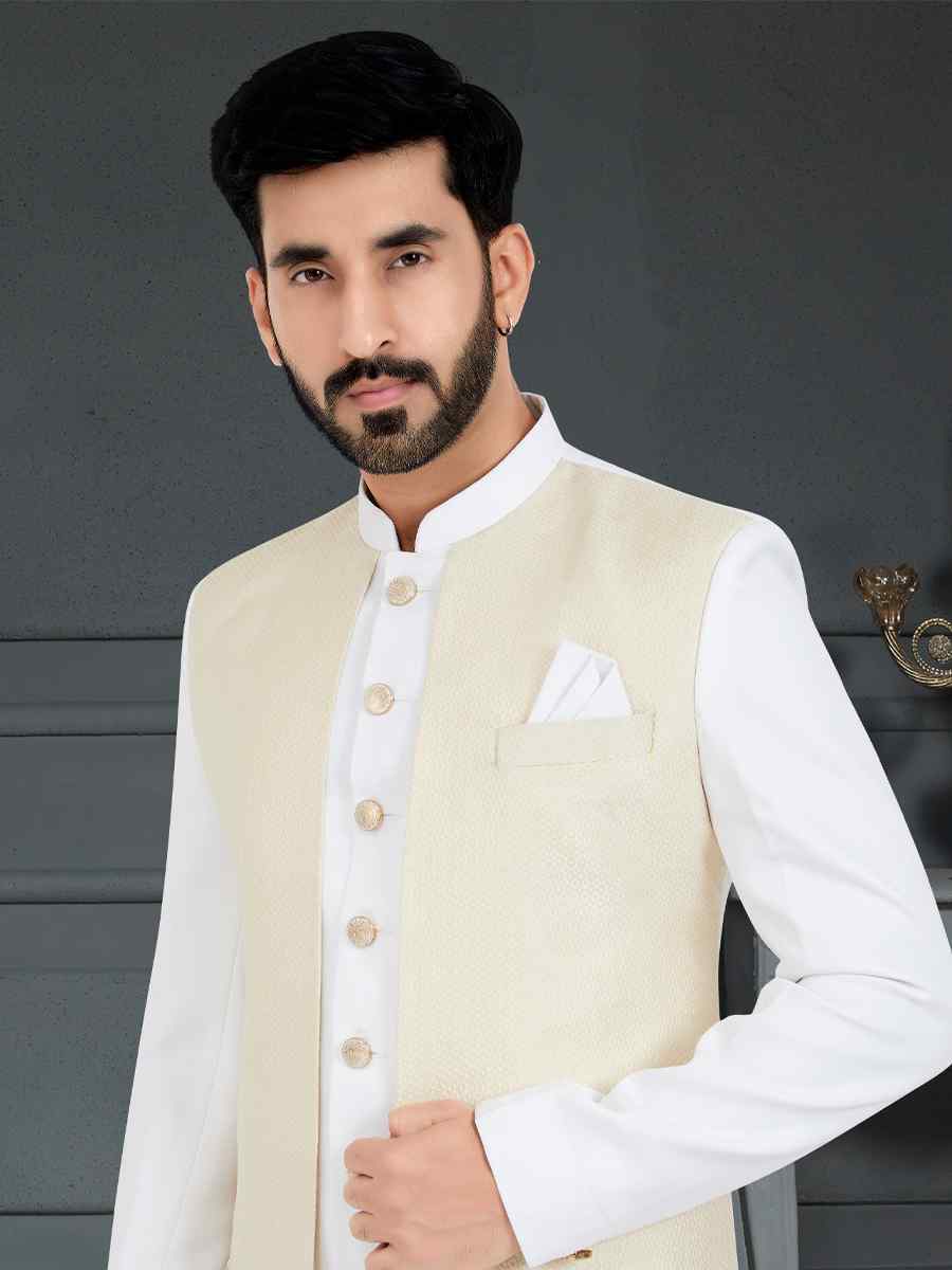 Multi Weaving Jecquard Woven Festival Party Sherwani