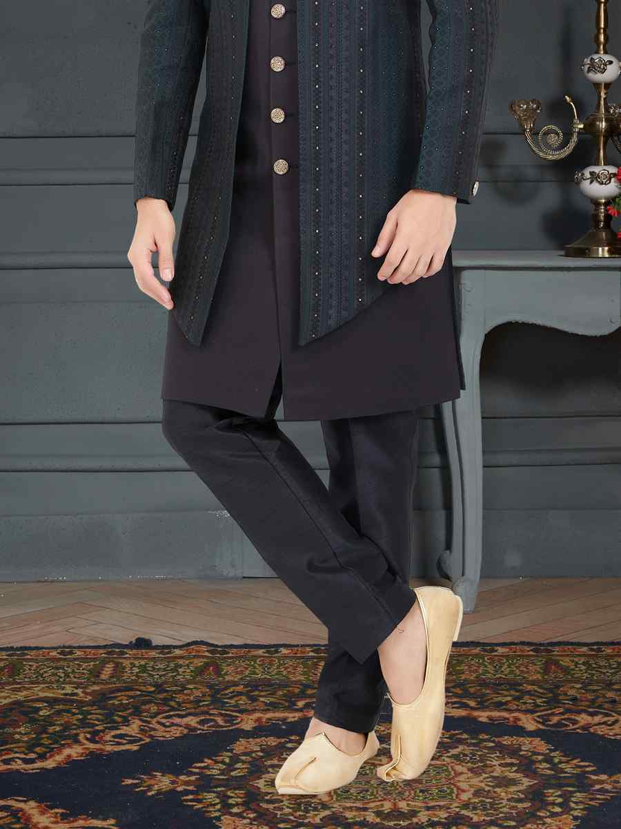 Multi Weaving Jecquard Woven Festival Party Sherwani