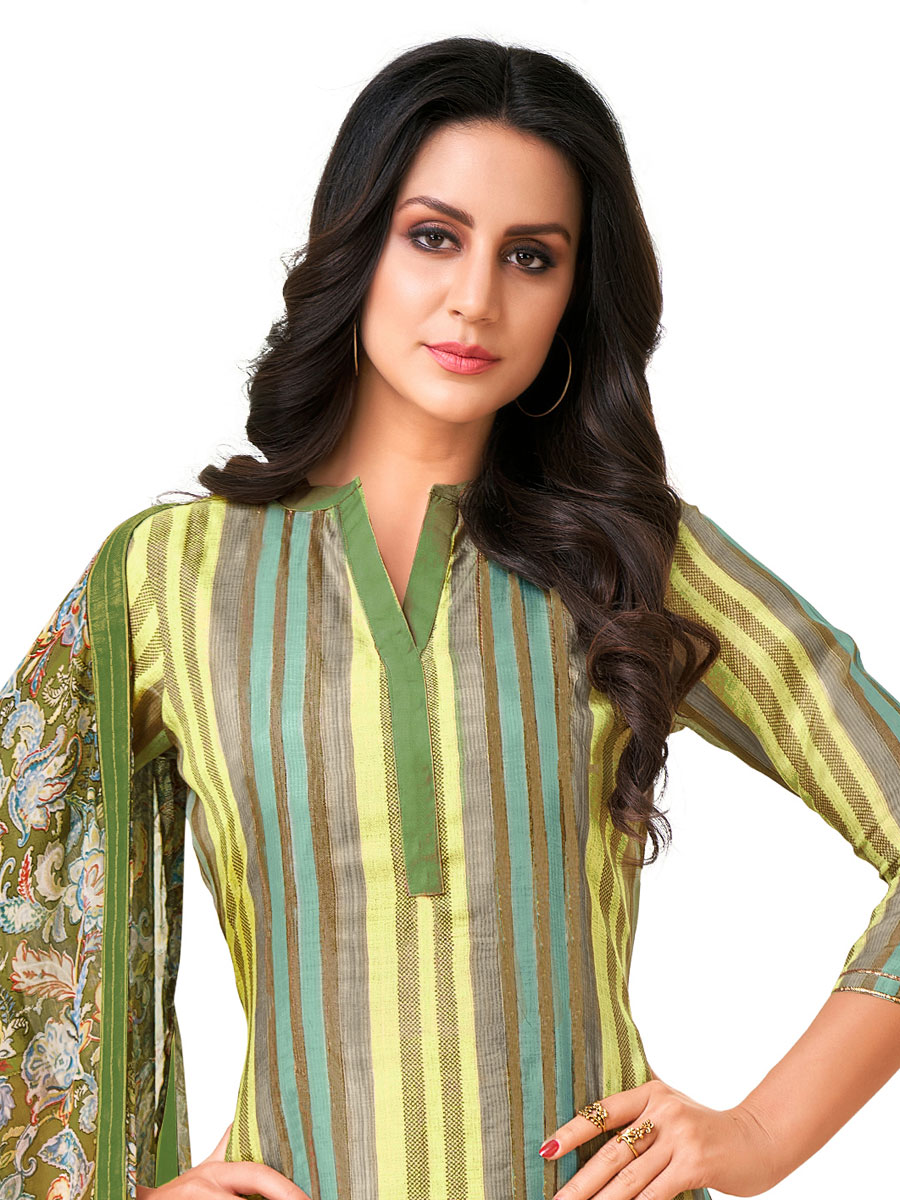 Multicolor Crape Printed Party Churidar Pant Kameez