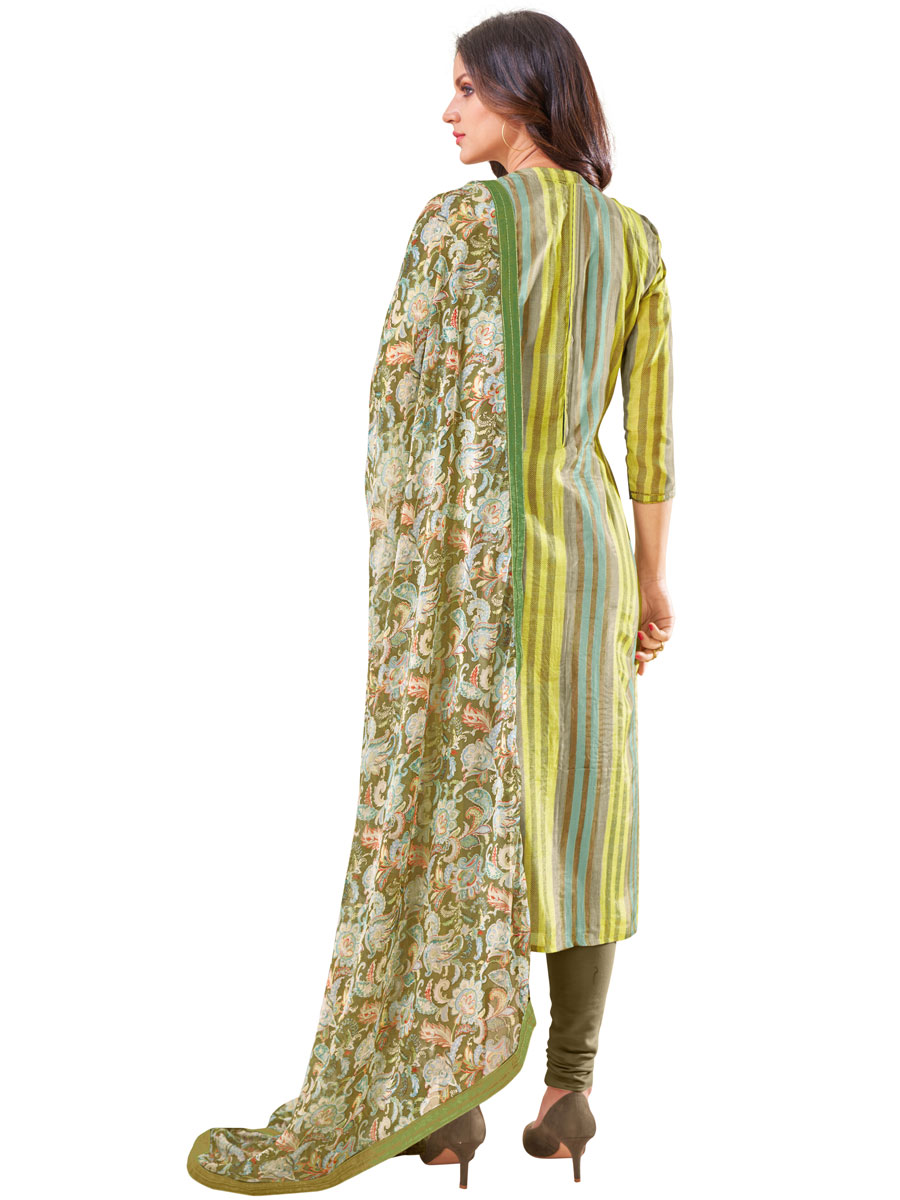Multicolor Crape Printed Party Churidar Pant Kameez