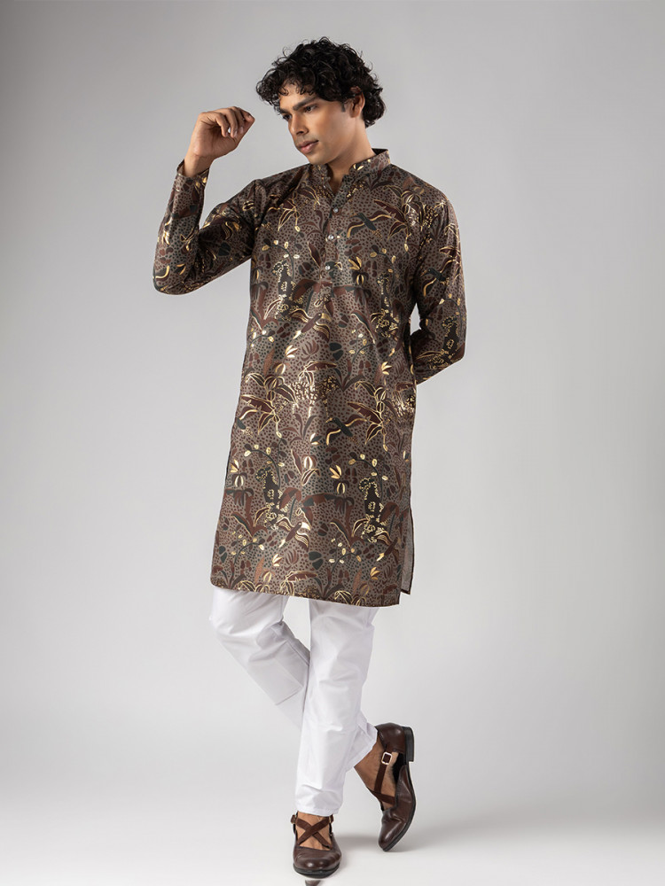 Image of Multy Magnet Printed Wedding Festival Party Wear Casual Mens Kurta