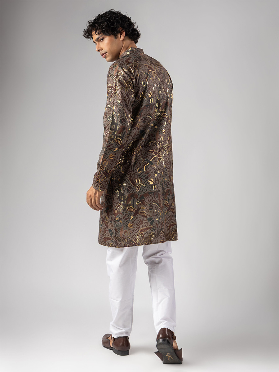 Multy Magnet Printed Wedding Festival Party Wear Casual Mens Kurta