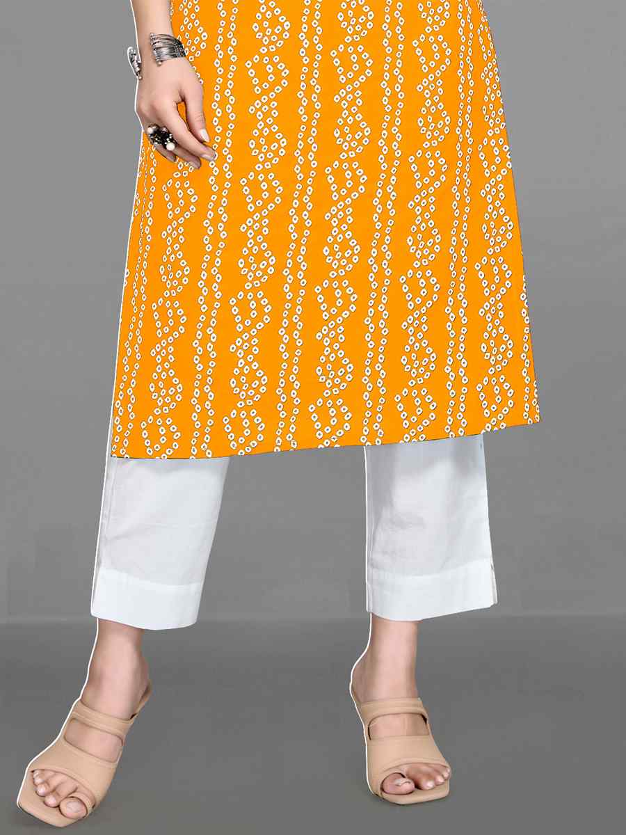 Mustard Heavy 14 kg Rayon Printed Casual Festival Kurti