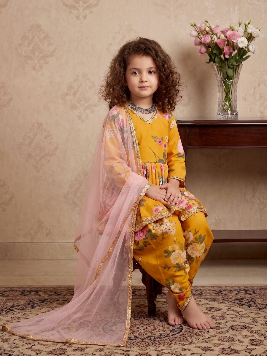 Mustard Heavy Fox Georgette Digital Print With Less Traditional Ethnic Casual Festival Party Wedding Salwars Girls Wear