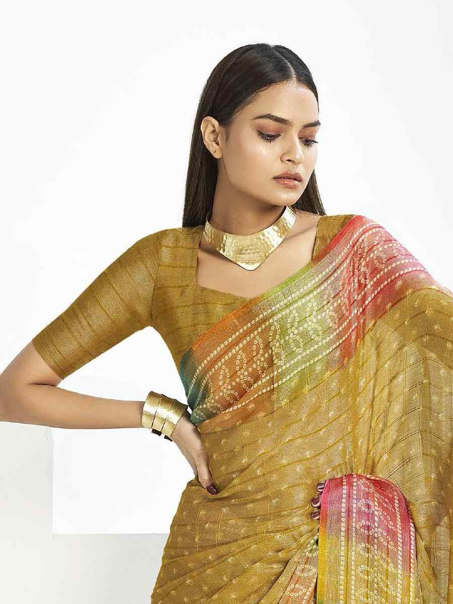 Mustard Silk Handwoven Festival Wedding Fancy Heavy Border Saree