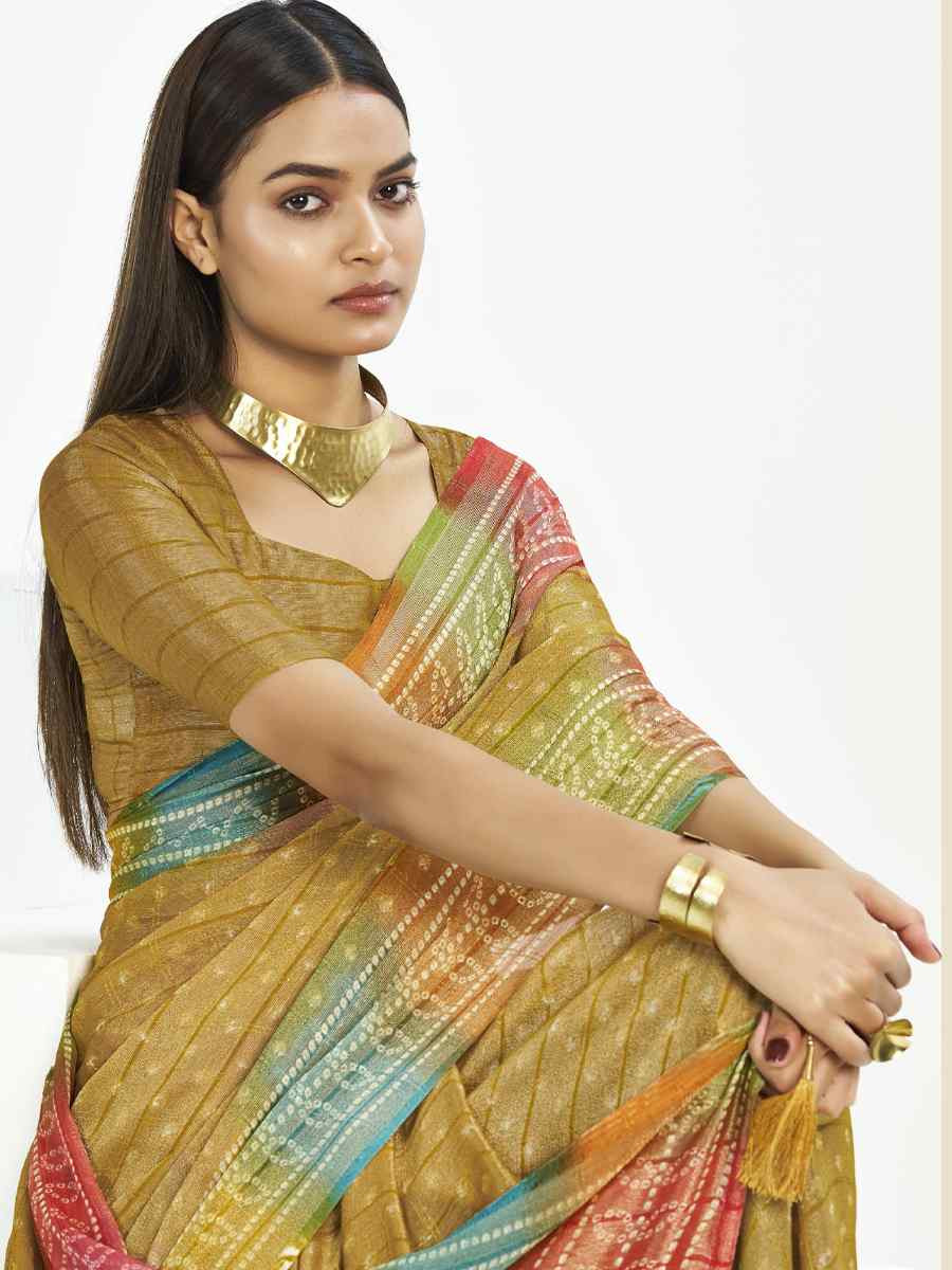 Mustard Silk Handwoven Festival Wedding Fancy Heavy Border Saree