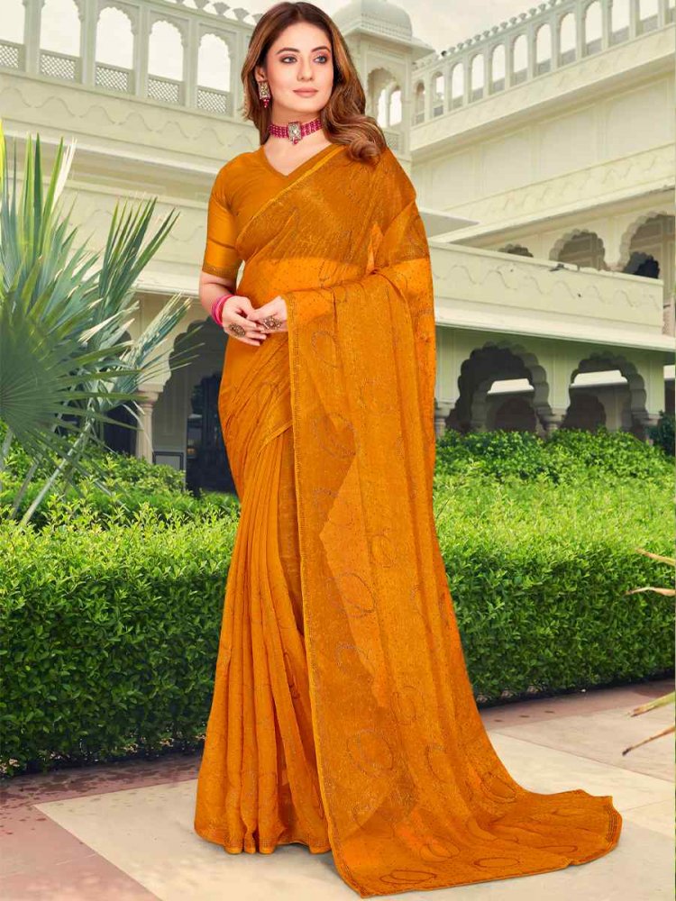 Mustard Simmer Silk Handwoven Casual Festival Classic Style Saree