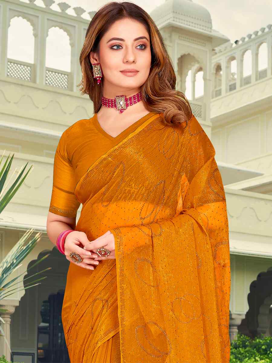 Mustard Simmer Silk Handwoven Casual Festival Classic Style Saree