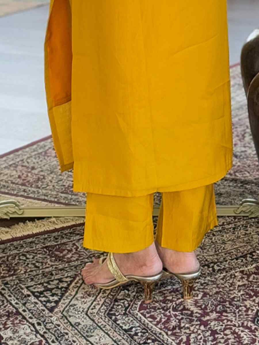 Mustard Viscose Embroidery Party Wedding Festival Casual Ready Pant Salwar Kameez