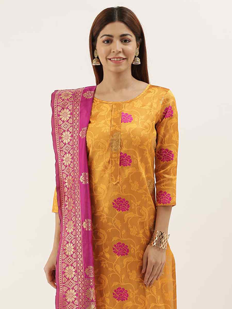 Musterd Jacquard Embroidered Party Casual Pant Salwar Kameez