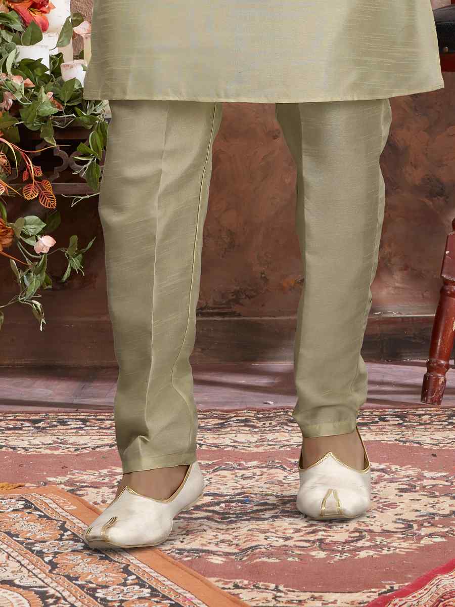 Musterd Yellow Silk Dupion Woven Festival Wedding Sherwani