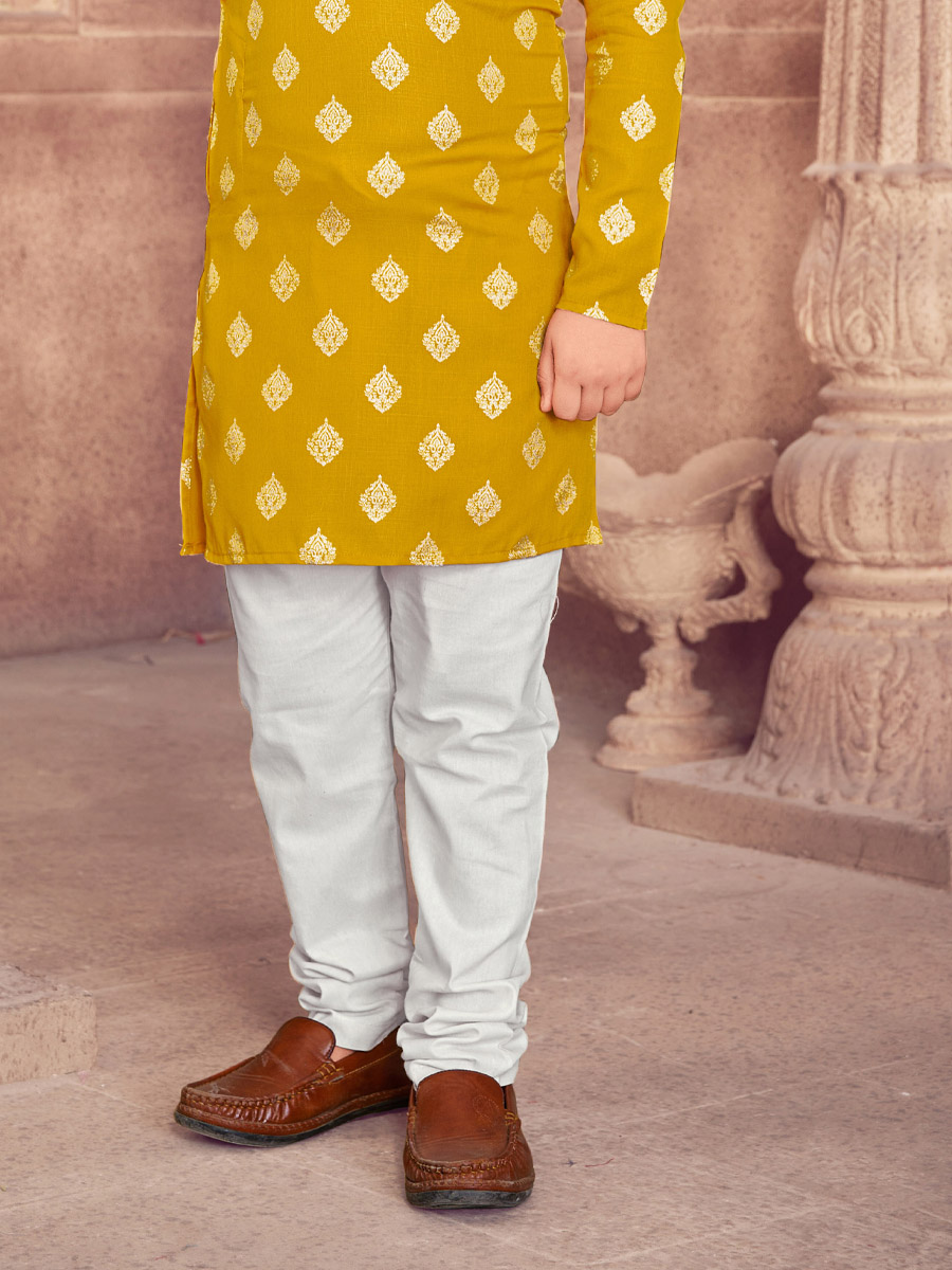 Mustrad Heavy Magic Cotton Slub  Printed Festival Traditional Kurta Pyjama Boys Wear