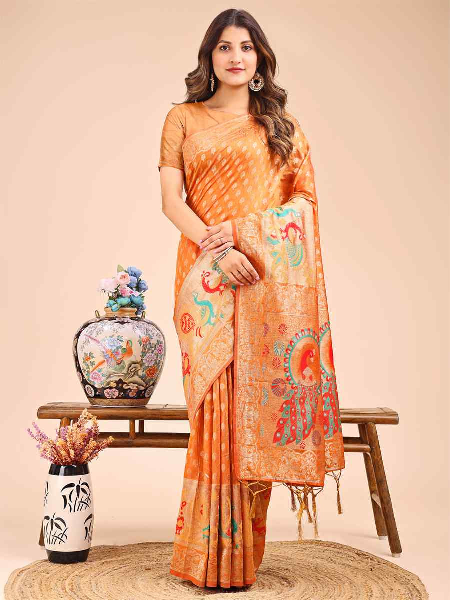 Mustrad Linen Cotton Printed Festival Wedding Fancy Heavy Border Saree