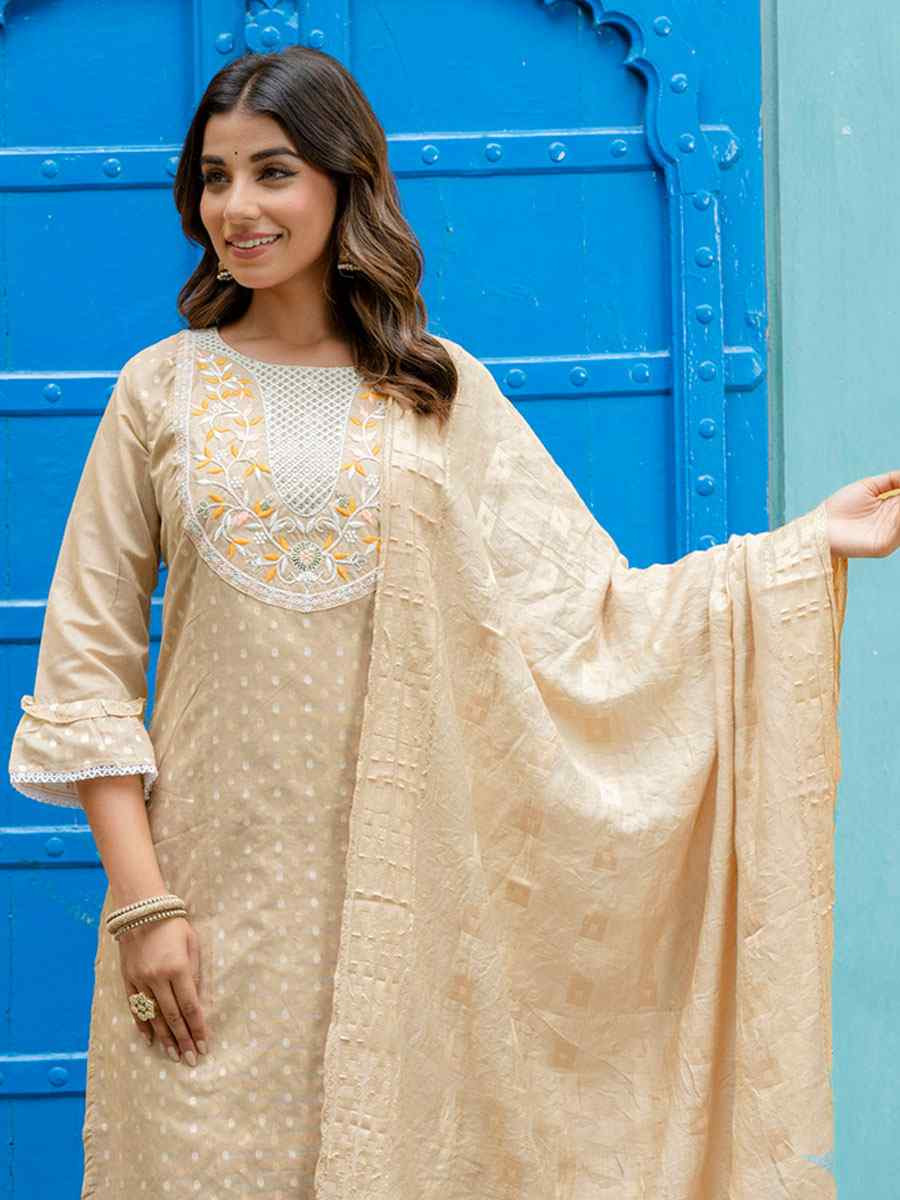 Navy Blue Chanderi Silk Embroidery Party Wedding Festival Casual Ready Pant Salwar Kameez