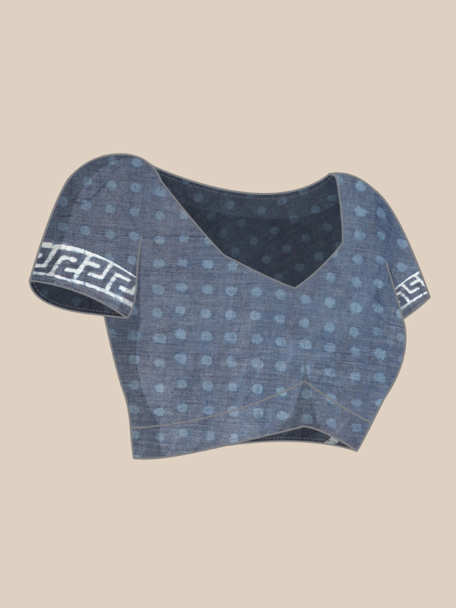 Navy Blue Cotton Printed Festival Casual Contemporary Sarees