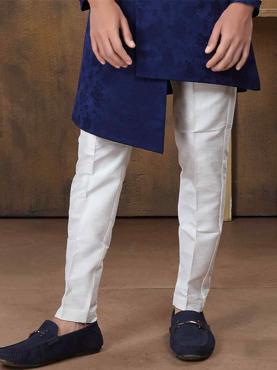 Navy Blue Imported Velvet Woven Groom Wedding Sherwani