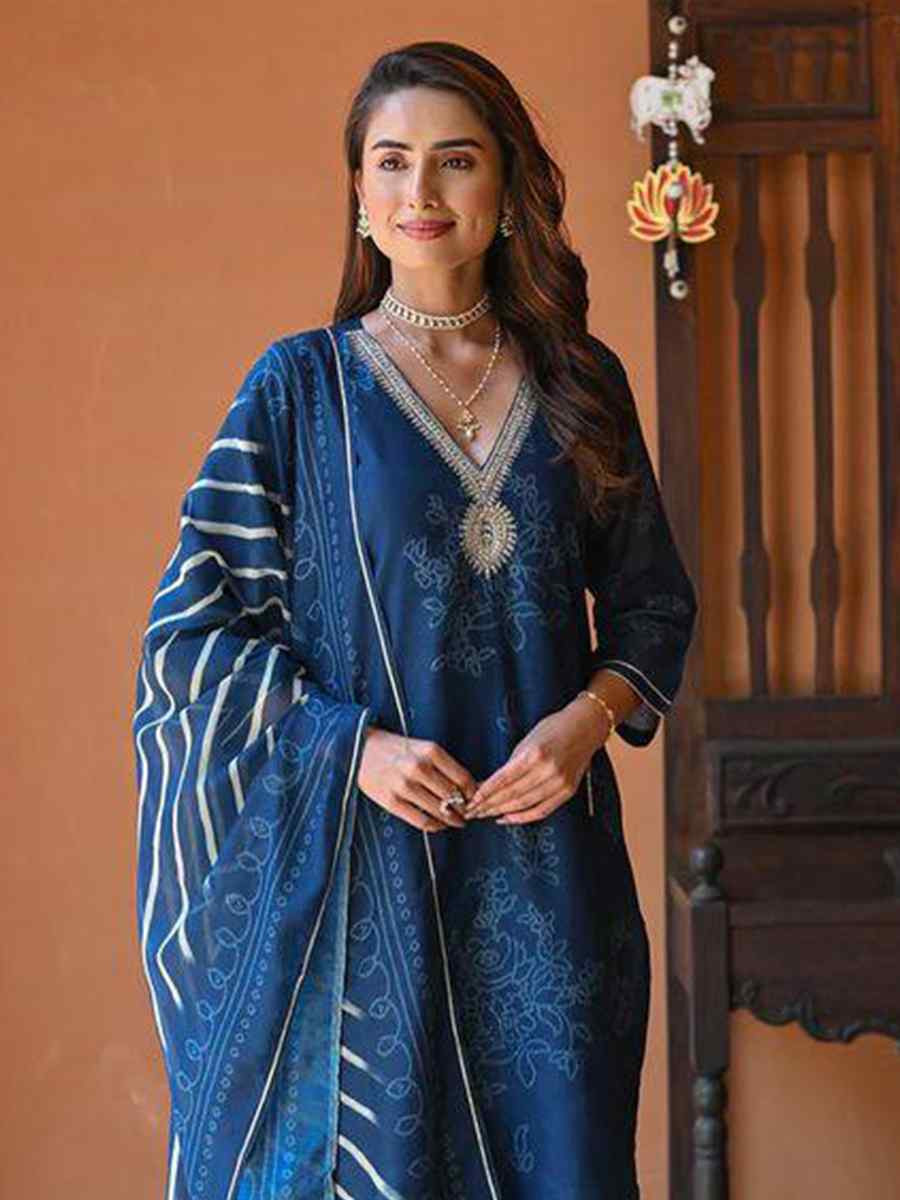 Navy Blue Rayon Embroidered Festival Wedding Ready Pant Salwar Kameez