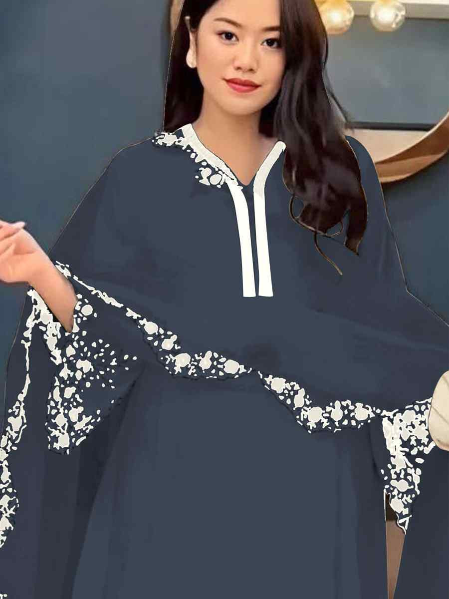 Nevy Blue Faux Georgette Embroidered Party Casual Ready Palazzo Pant Salwar Kameez