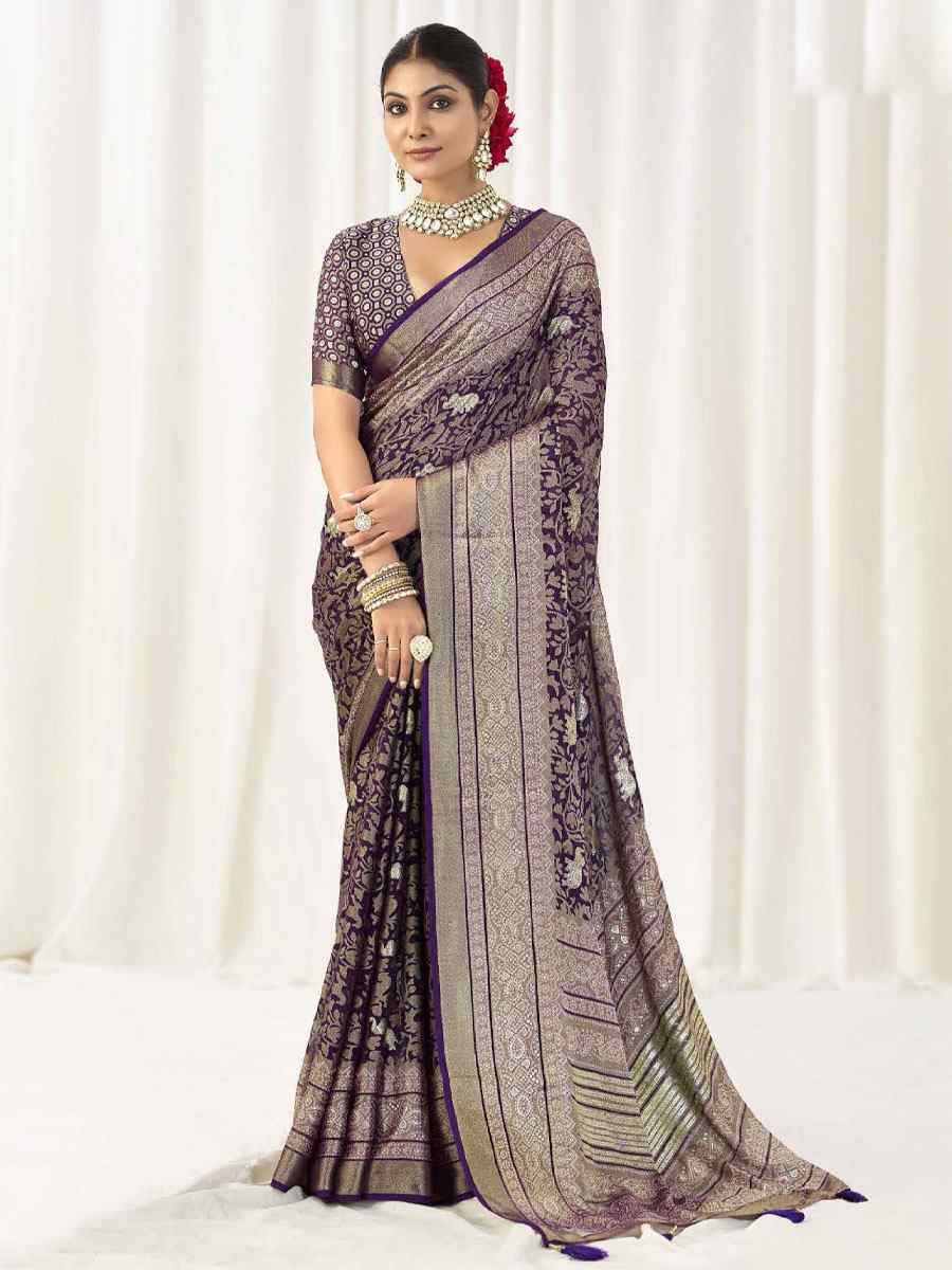 Nevy Blue Silk Handwoven Traditional Bridal Reception Festival Wedding Fancy Heavy Border Sarees