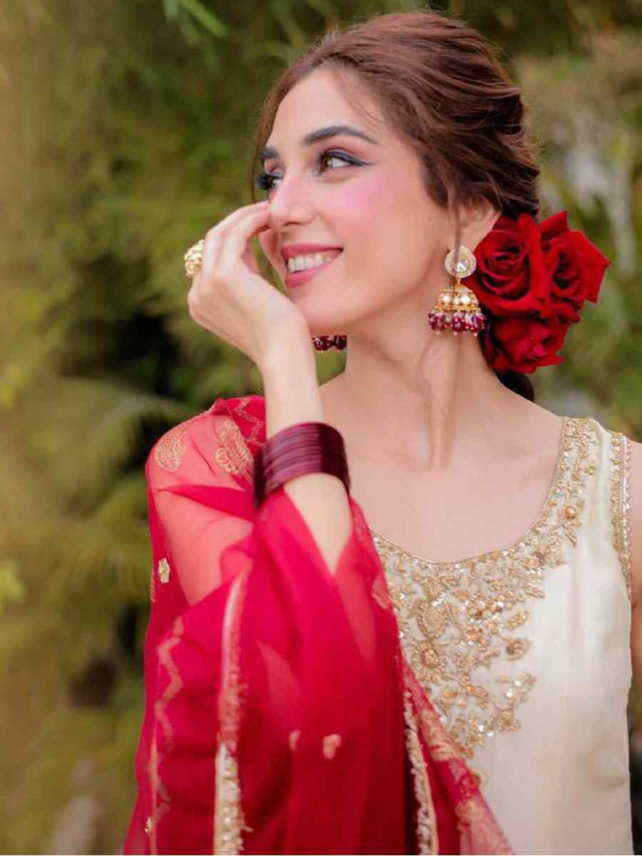 Off-White Chinon Embroidered Festival Casual Ready Sharara Pant Salwar Kameez