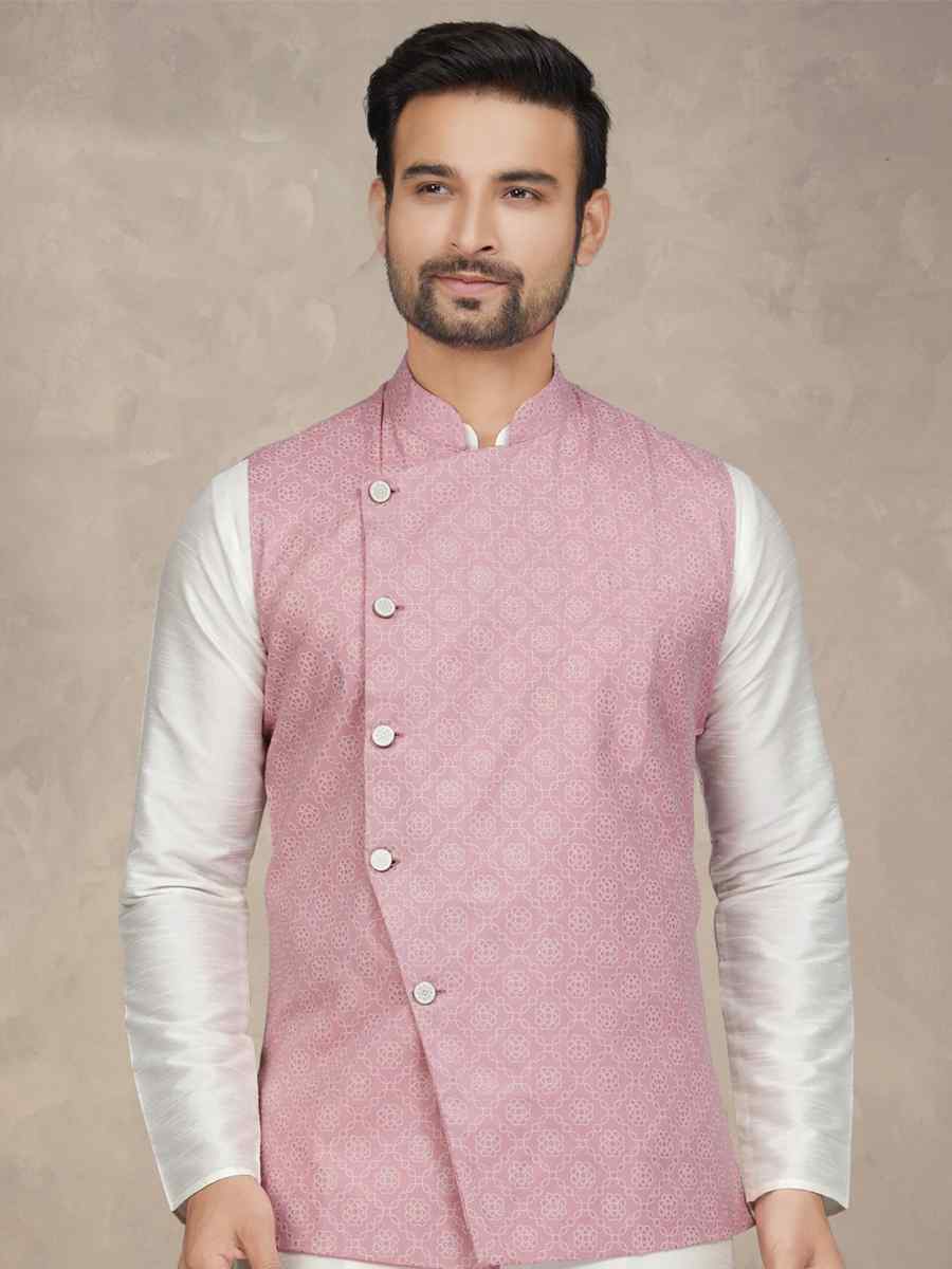Off White Cotton Printed Festival Party Kurta