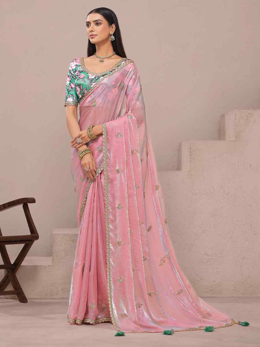 Off-White Fancy Silk Plain Party Bridal Reception Festival Wedding Fancy Heavy Border Saree