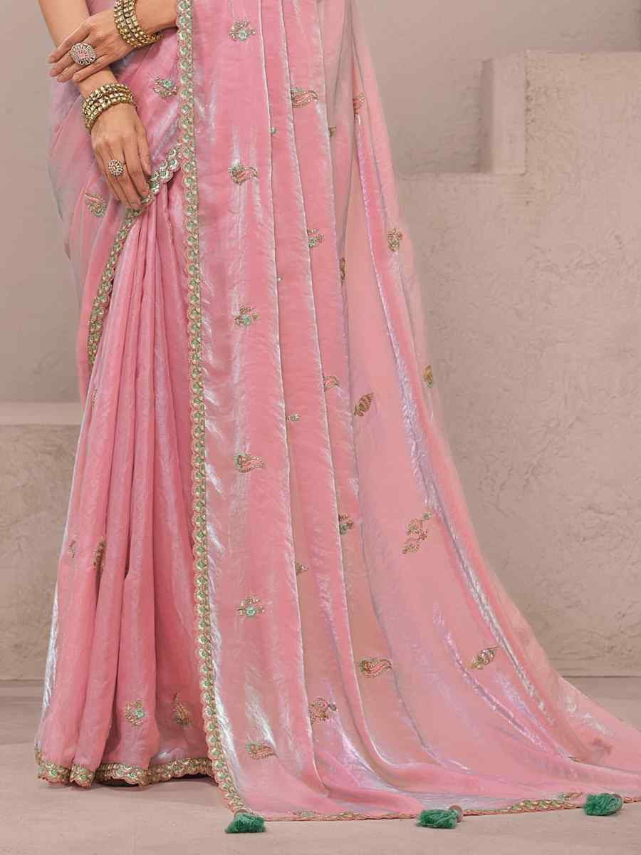 Off-White Fancy Silk Plain Party Bridal Reception Festival Wedding Fancy Heavy Border Saree