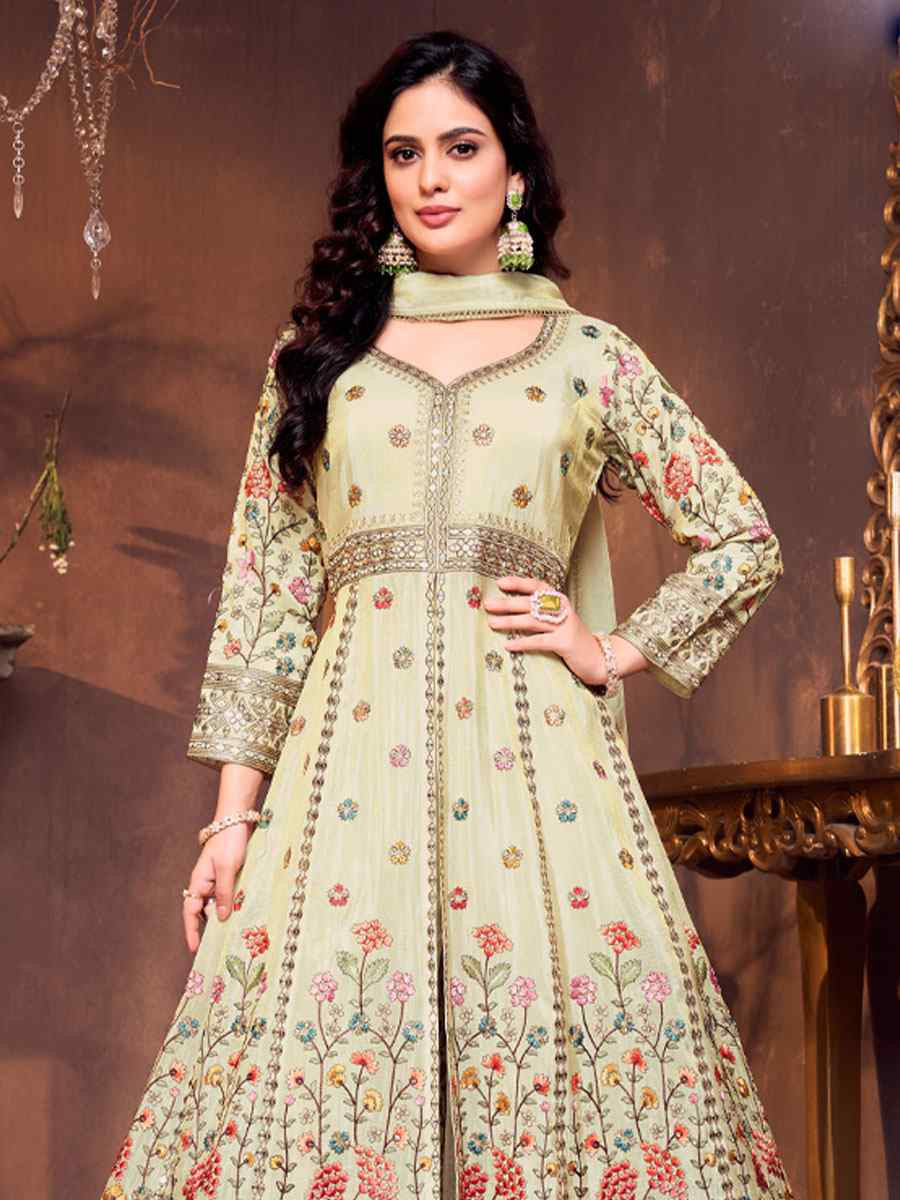 Off-White Georgette Embroidery Party Wedding Festival Casual Ready Lawn Salwar Kameez