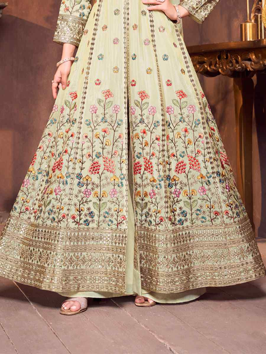 Off-White Georgette Embroidery Party Wedding Festival Casual Ready Lawn Salwar Kameez