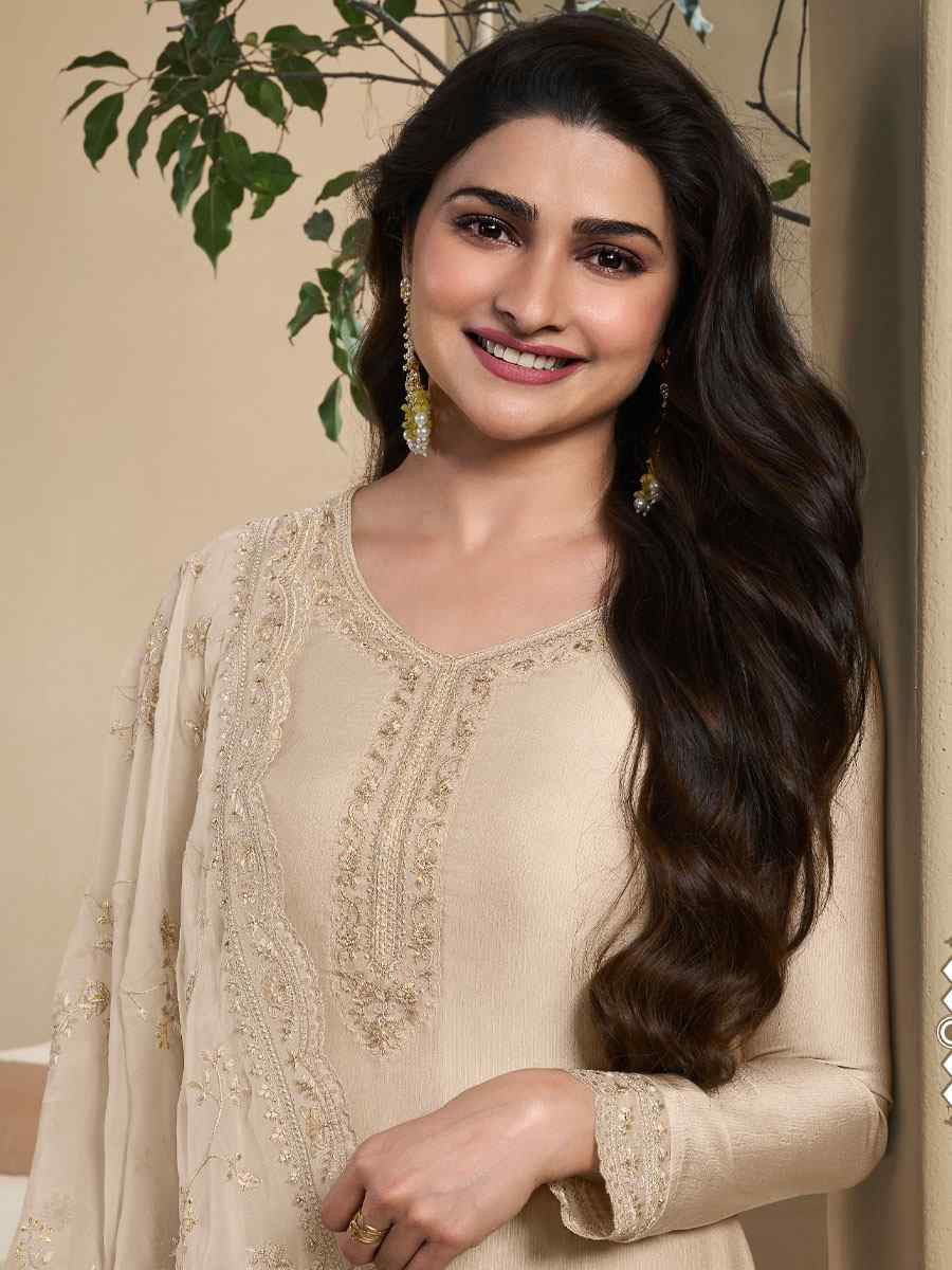 Off-White Heavy Natural Crep Embroidered Festival Wedding Pant Salwar Kameez