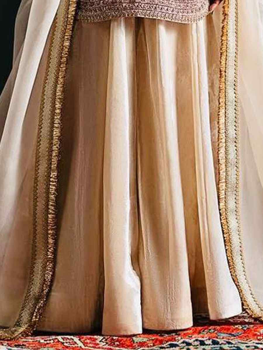Off-White Heavy Viscose Velvet Plain with Embroidery Party Wedding Festival Casual Ready Palazzo Pant Salwar Kameez